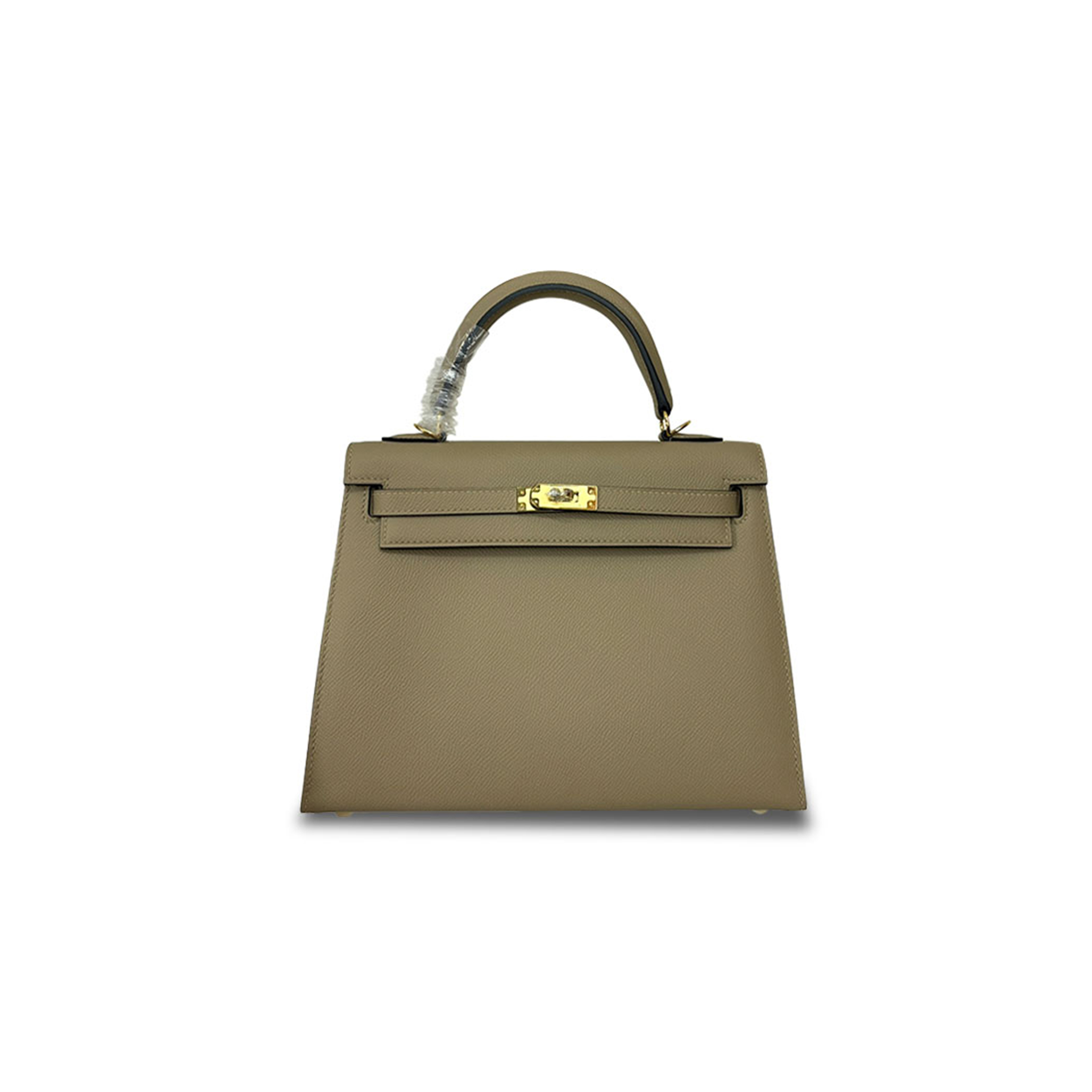 HERMÈS KELLY 25 EPSOM TURTLE DOVE GRAY GOLD BUCKLE (25*17*7cm)